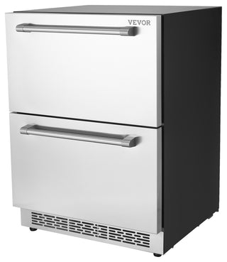 VEVOR Undercounter Refrigerator 24" Built-in 2 Drawer Refrigerator Fridge SUS