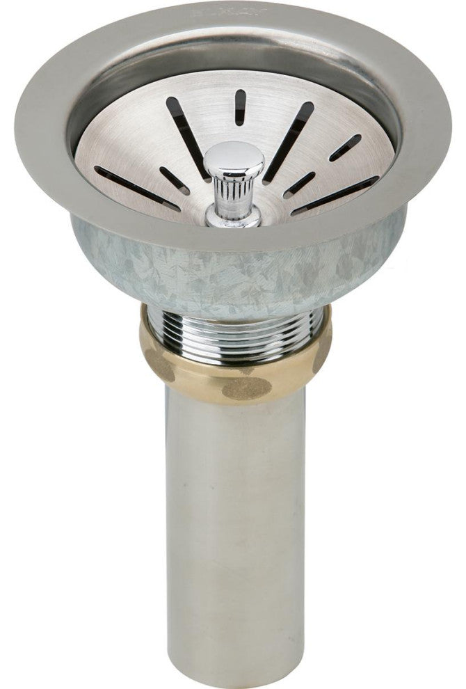LK99FCS Fireclay Deluxe Drain Kit With Satin Finish, Stainless Steel