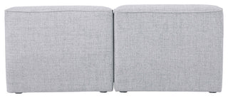 Miramar Linen Textured Fabric Upholstered 2-Piece Modular Sofa, Grey