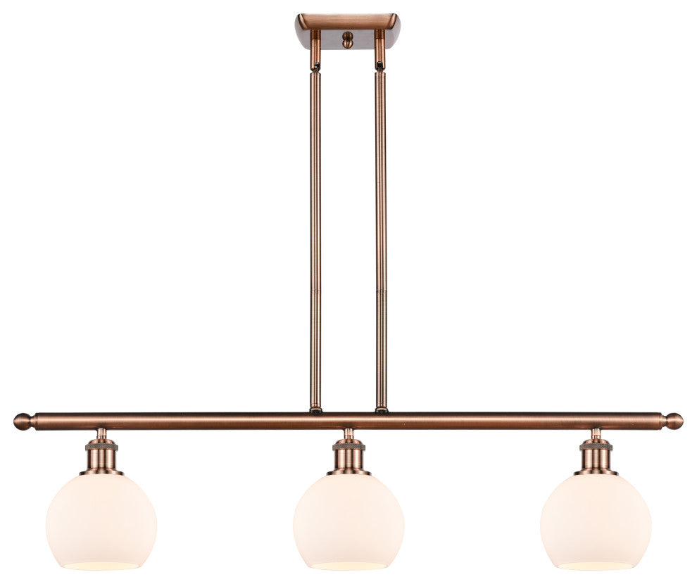 Innovations 516-3I-AC-G121-6 3 Light 36" Island Light, Antique Copper