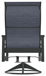 Leeward Sling Outdoor Swivel Rocker, Augustine Denim/Graphite
