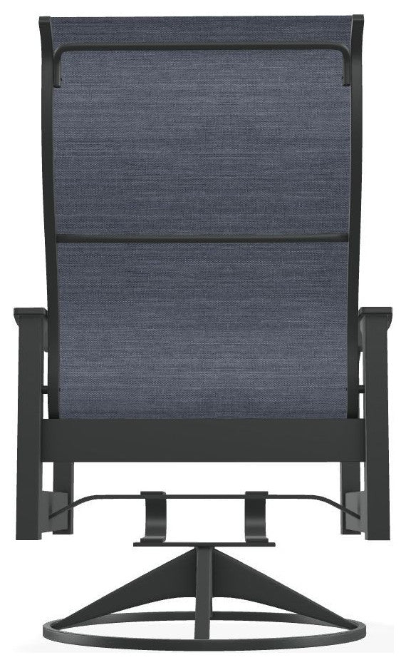 Leeward Sling Outdoor Swivel Rocker, Augustine Denim/Graphite