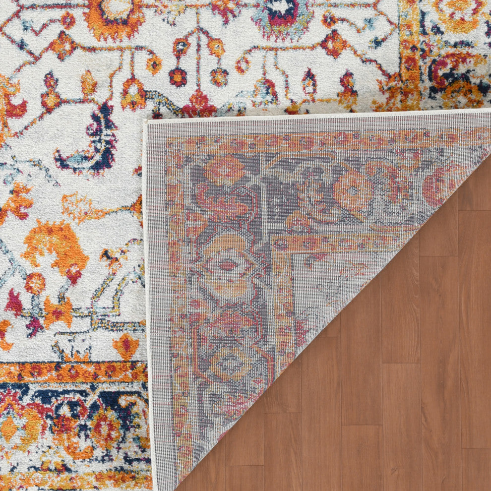 Alessana Cochise Bordered Area Rug, Orange, 2'6"x10'3"