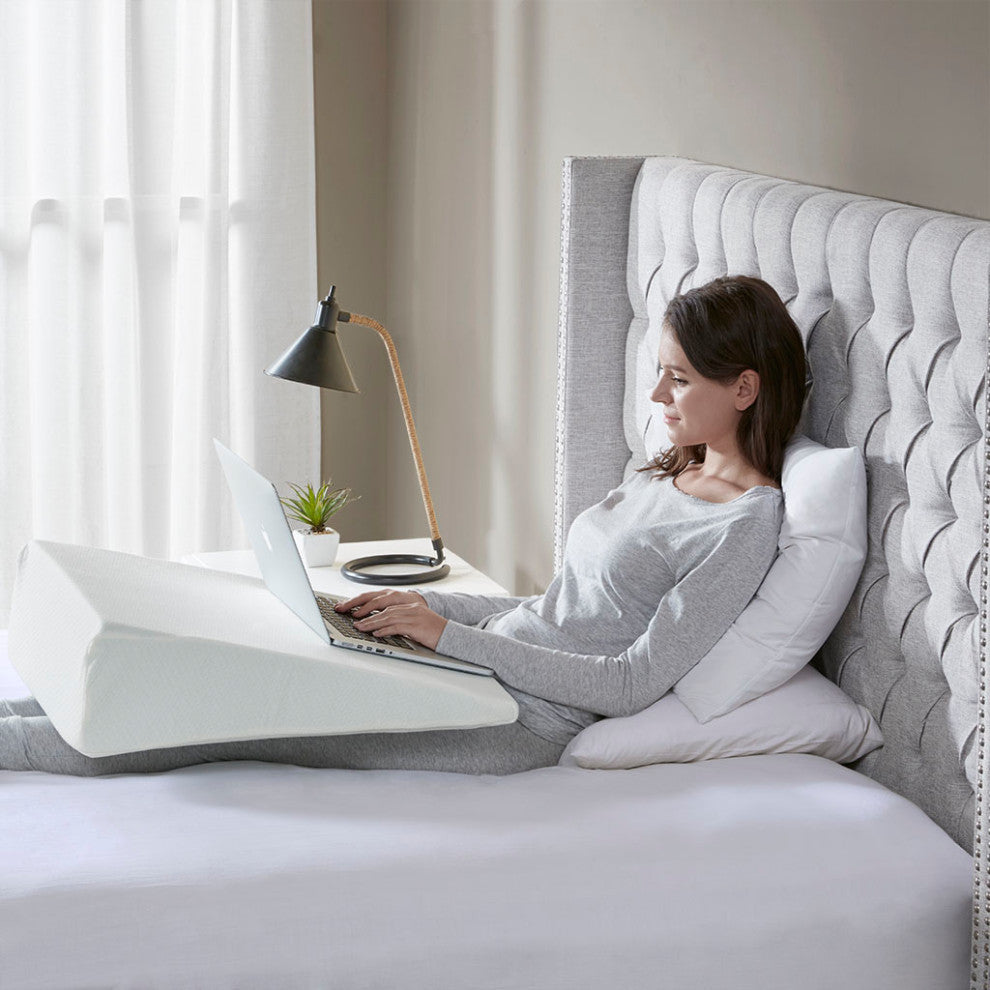 Sleep Philosophy Memory Foam Wedge Pillow, White