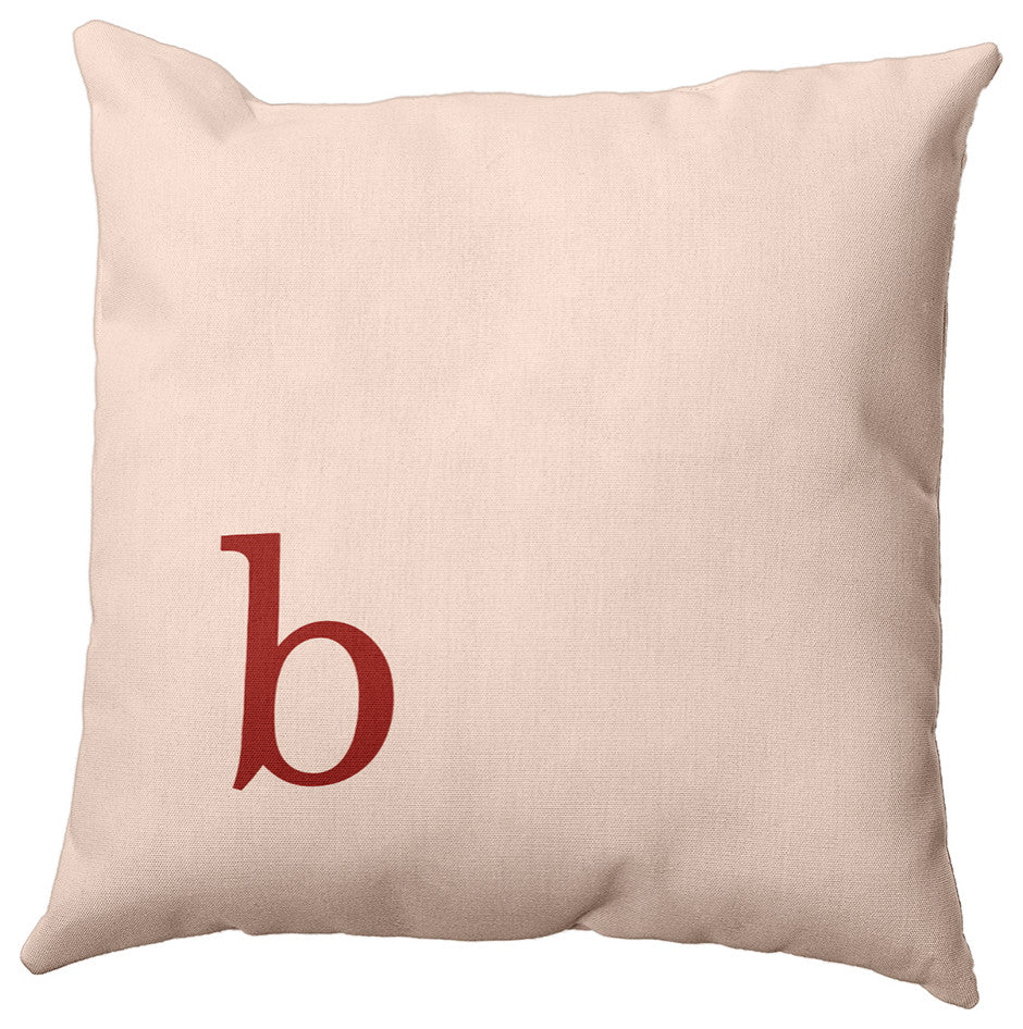 20"x20" Modern Monogram Decorative Throw Pillow, Maple Red