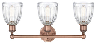 Brookfield 3-Light 24" Bath Vanity Light, Antique Copper Finish, Clear Shade
