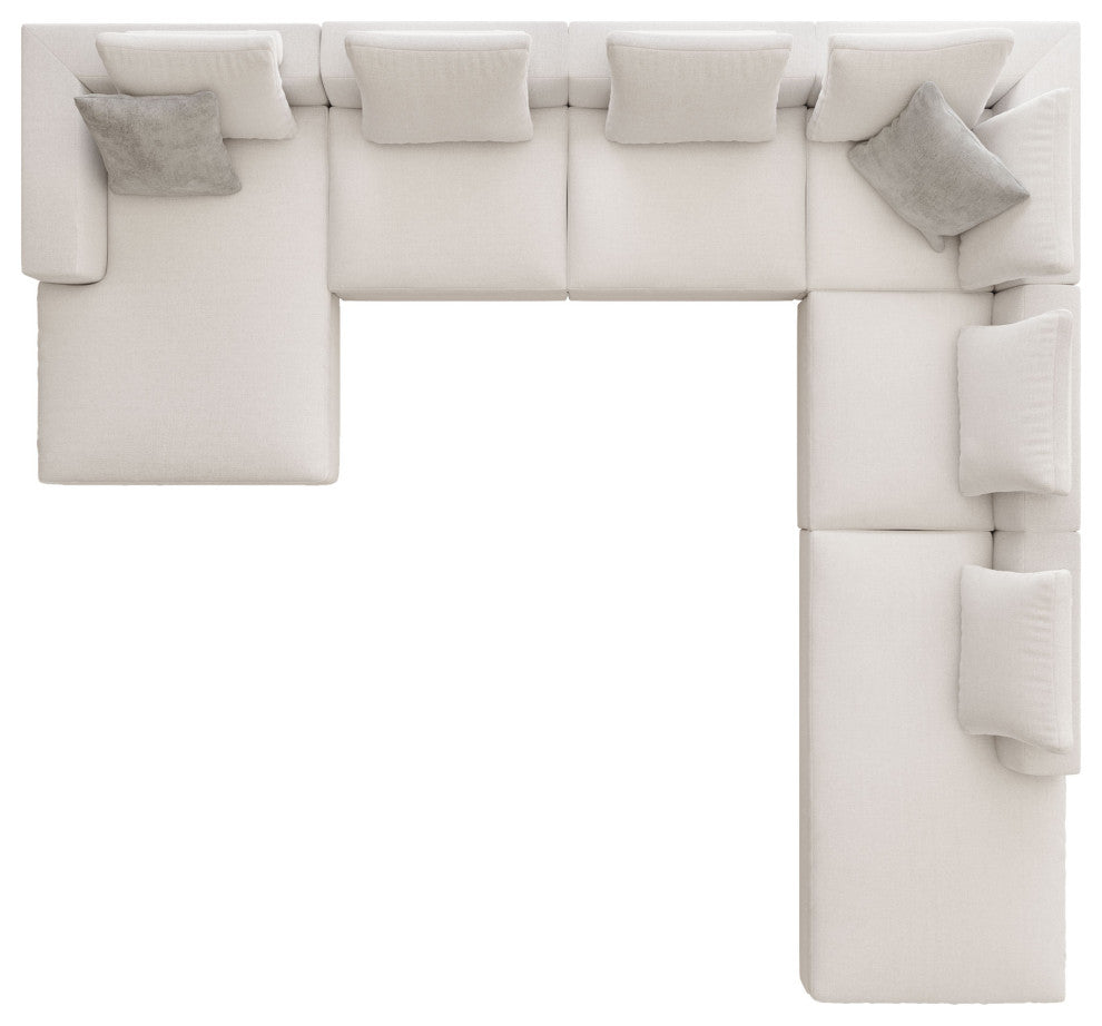 Lucerne Modular Chaise, Ashen Fabric, Ashen Fabric, Set14a-6pc