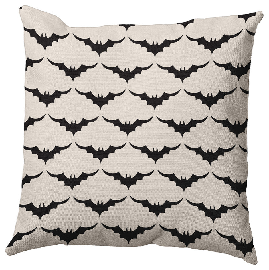 26" x 26" Bat Colony Decorative Throw Pillow, Cream