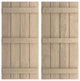 Rustic 4 Board Joined B-N-B Faux Wood Shutters, Rough Sawn, 22x60"