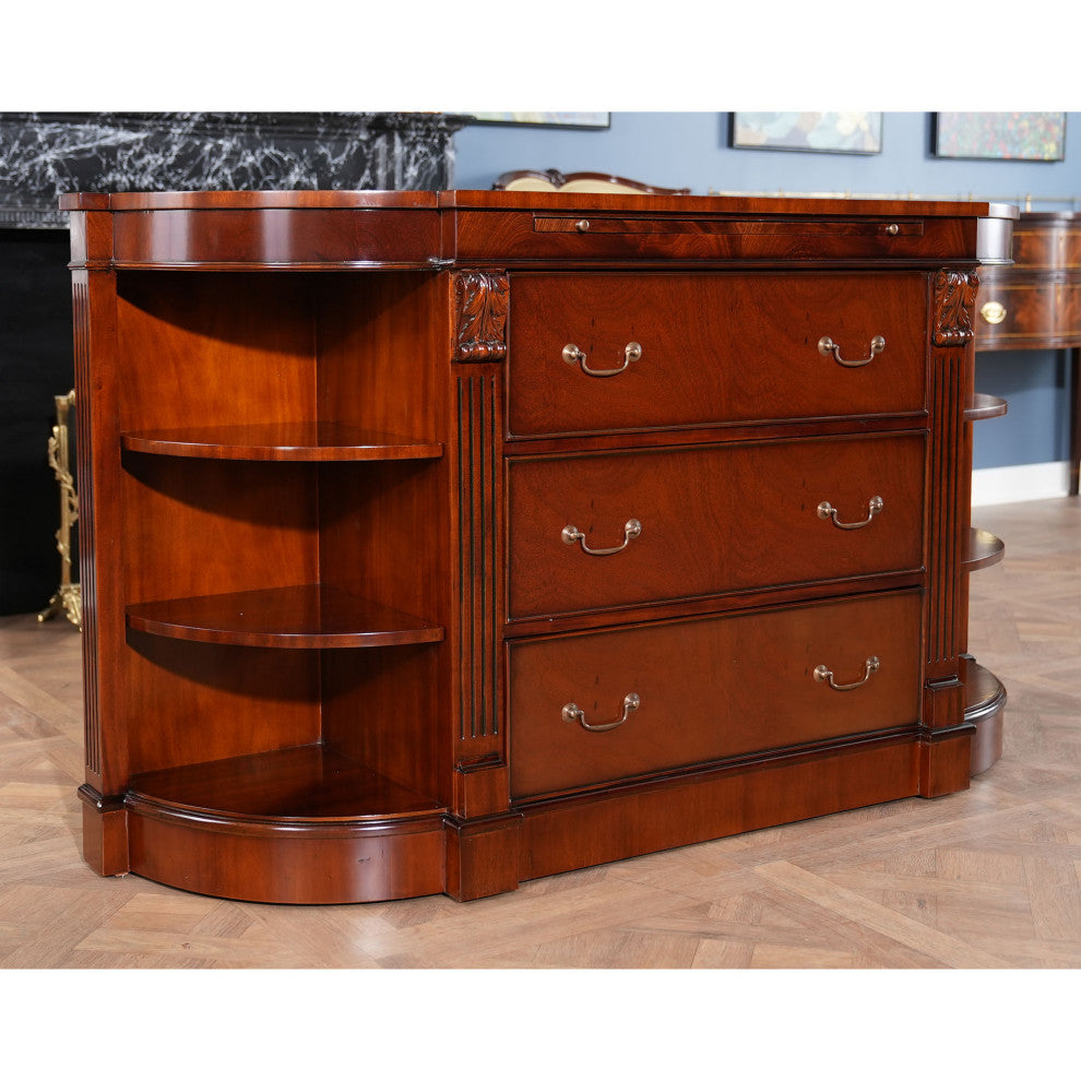 NOF115 Mahogany Credenza With Pullout Slide
