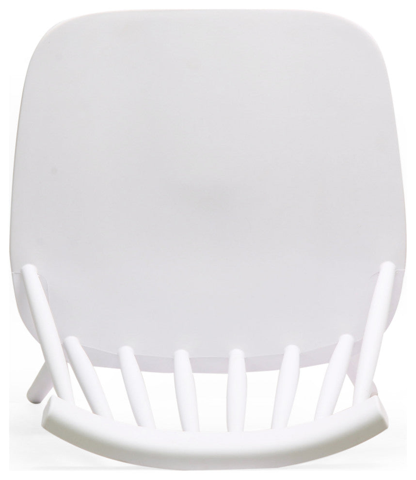 GDF Studio Farmhouse Spindle Back Dining Chairs, Polypropylene, Set of 2, White