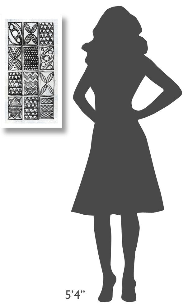 "Patterns of the Amazon III BW" Digital Paper Print by Kathrine Lovell, 14"x26"