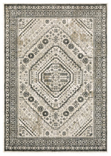 Garson Medallion Border Area Rug, Ivory, 3'10"x5'5"