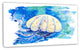 Jellyfish Watercolor Painting, Abstract Canvas Art Print, 32"x16"