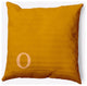 18" x 18" Modern Monogram Indoor/Outdoor Polyester Throw Pillow, Autumn Gold