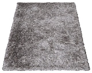 HAND TUFTED SHAG POLYESTER ECO-FRIENDLY AREA RUGS -Gray White Color,Solid Design