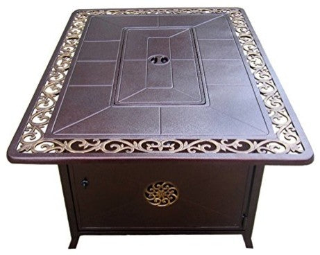 AZ Patio Heaters Scroll Design 50" Rectangular LP Fire Pit Table
