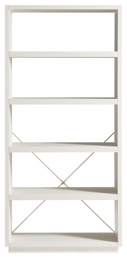 71" Springdell Modern Etagere Bookcase, Cream