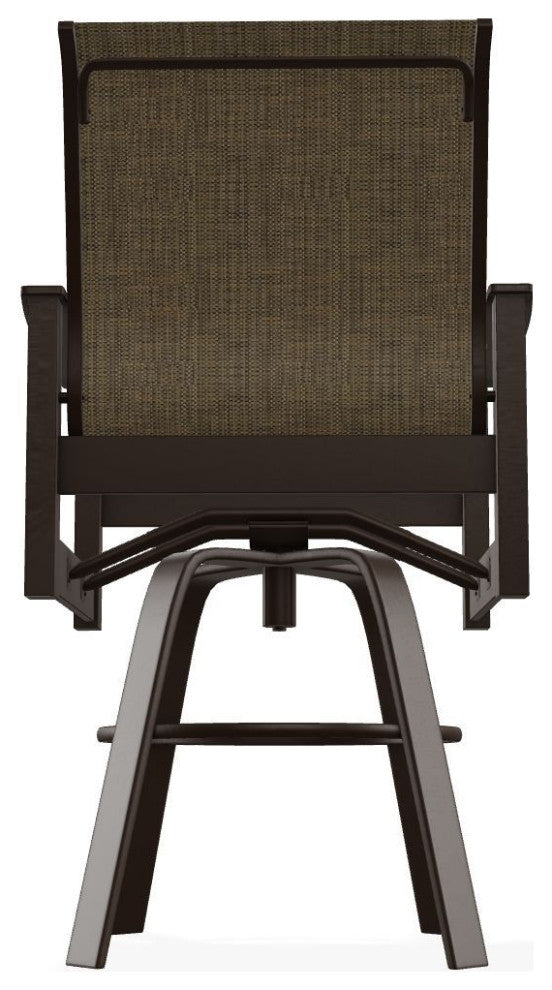 Leeward Sling Bar Height Outdoor Swivel Armchair, Beacon/Kona