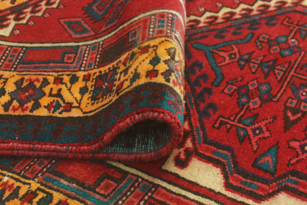 Fine Vintage Distressed Anayatul Red/Gold Runner, 3'5x10'11