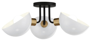 Gigi 3 Light Black & Aged Brass Ceiling Mount
