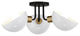 Gigi 3 Light Black & Aged Brass Ceiling Mount
