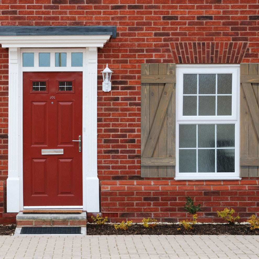 Z Board and Batten Exterior Shutters Pair, Stone Gray, 36"