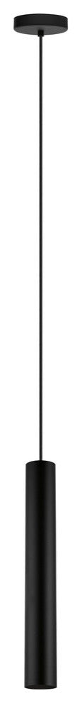 1-Light, 10W LED GU10 Single Tube Pendant, Matte Black