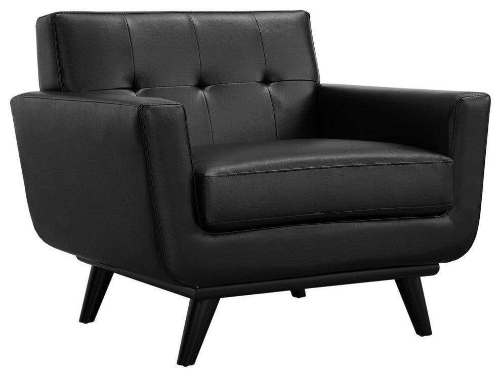 Engage Bonded Leather Armchair, Black