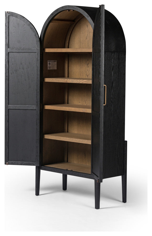Tolle Panel Door Cabinet-Drifted Mat Blk
