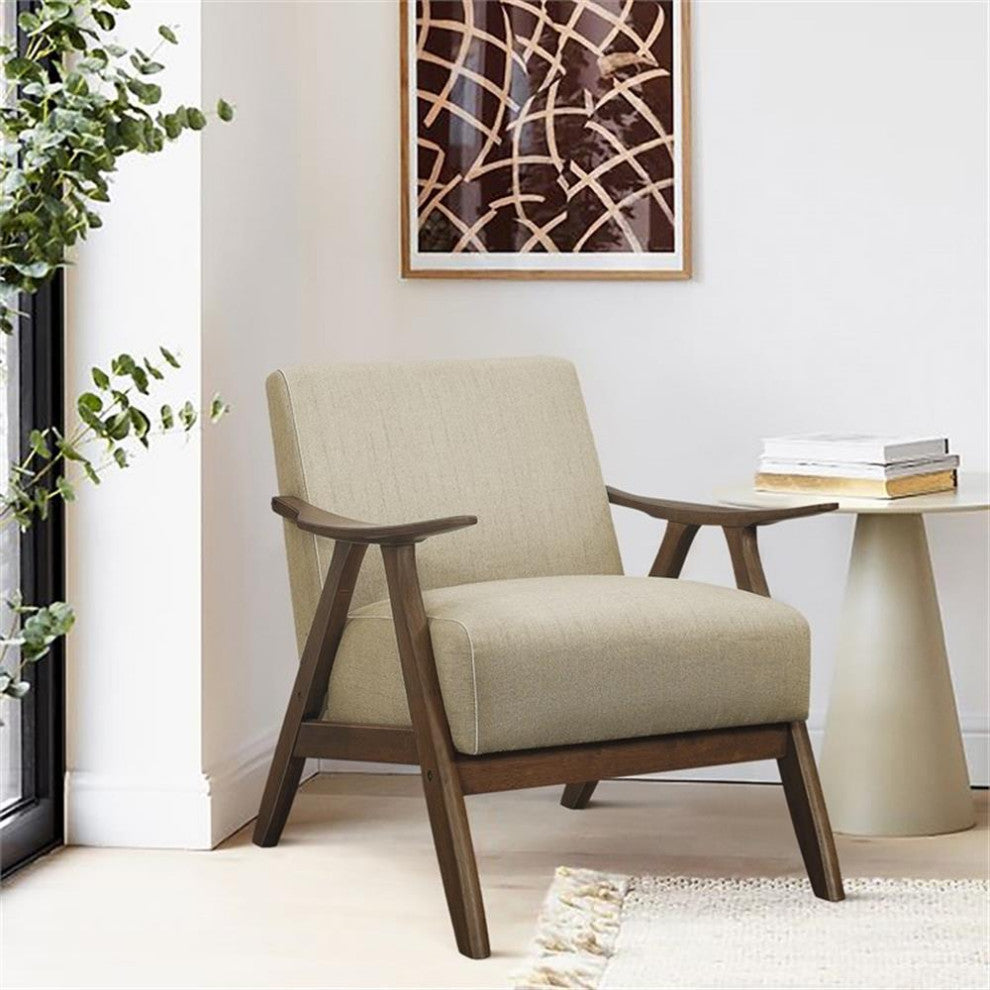 Lexicon Elle Accent Chair with Arm Rest in Light Brown