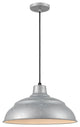 R Series Collection 1 Light 17 in. Painted Galvanized RLM Warehouse/Cord Hung