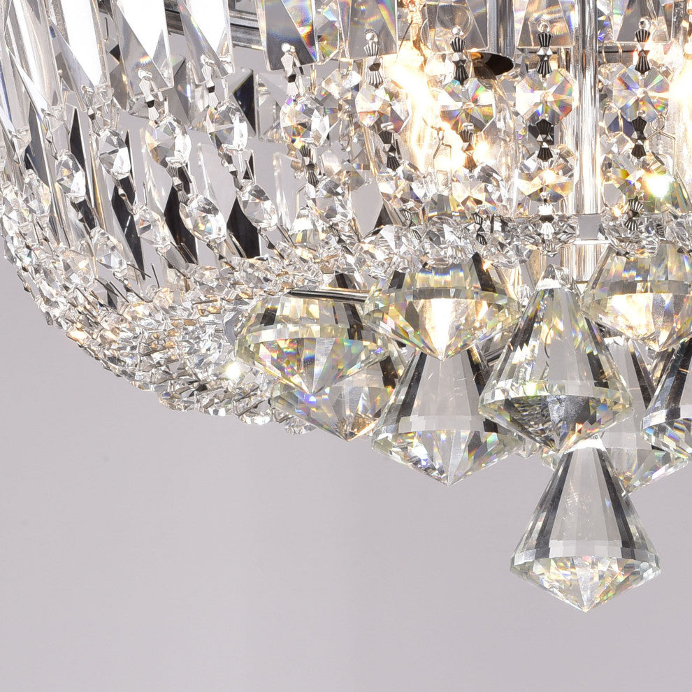 Silvia 4-Light Chrome and Crystal Flushmount