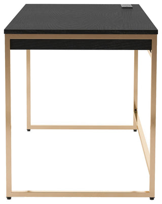 Furniture of America Abair Metal Writing Desk with USB Port in Black