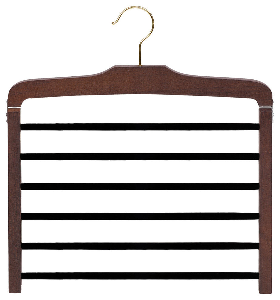 Wooden Pant Hanger, 6 Tier, Walnut