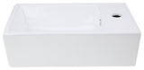 Small Countertop Vessel Sink White Rectangular Vitreous China Scratch Resistant