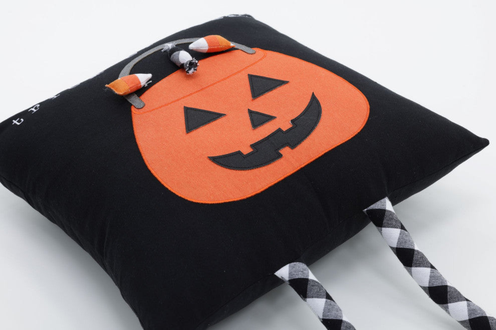 Pillow Perfect Halloween Pillow Trick or Treat Pumpkin, 12"x20"