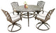 Fletcher 5-Piece Outdoor Aluminum Dining Set With Cushions, Cast Slate Sunbrella