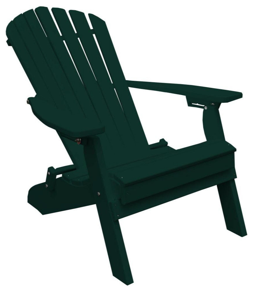 Poly Folding and Reclining Adirondack Chair, Turf Green