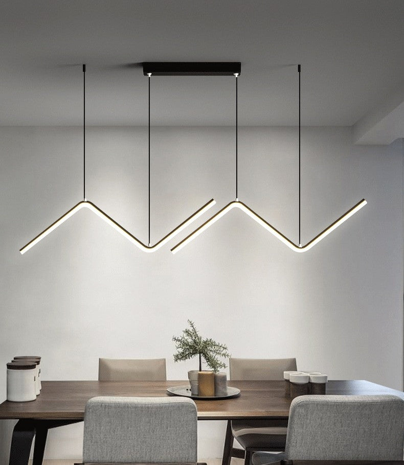 MIRODEMIÂ® Gilette | Black/Gold LED Pendant Lighting for Dining Room, Black