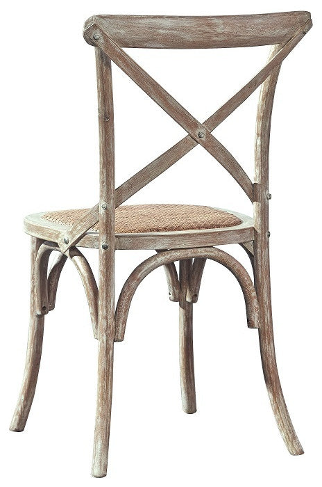 Bentwood Brown and White Armless Side Chair