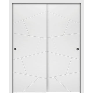 Sliding Closet Bypass Doors 72 x 84 | Planum 0990 Painted White