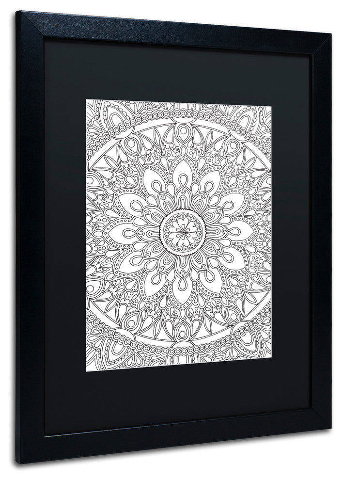 Hello Angel ''Delightful Mandala'' Art, Black Frame, Black Mat, 20x16