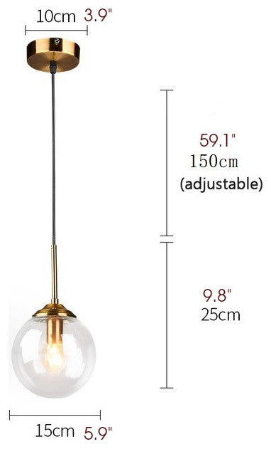 MIRODEMIÂ® Chexbres | Pendant Light in the Shape of Glass Balls, Clear Glass, Warm Light