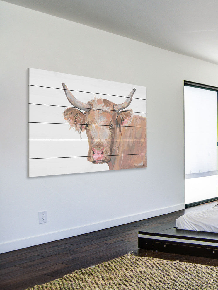 "Really " Painting Print on White Wood, 45"x30"