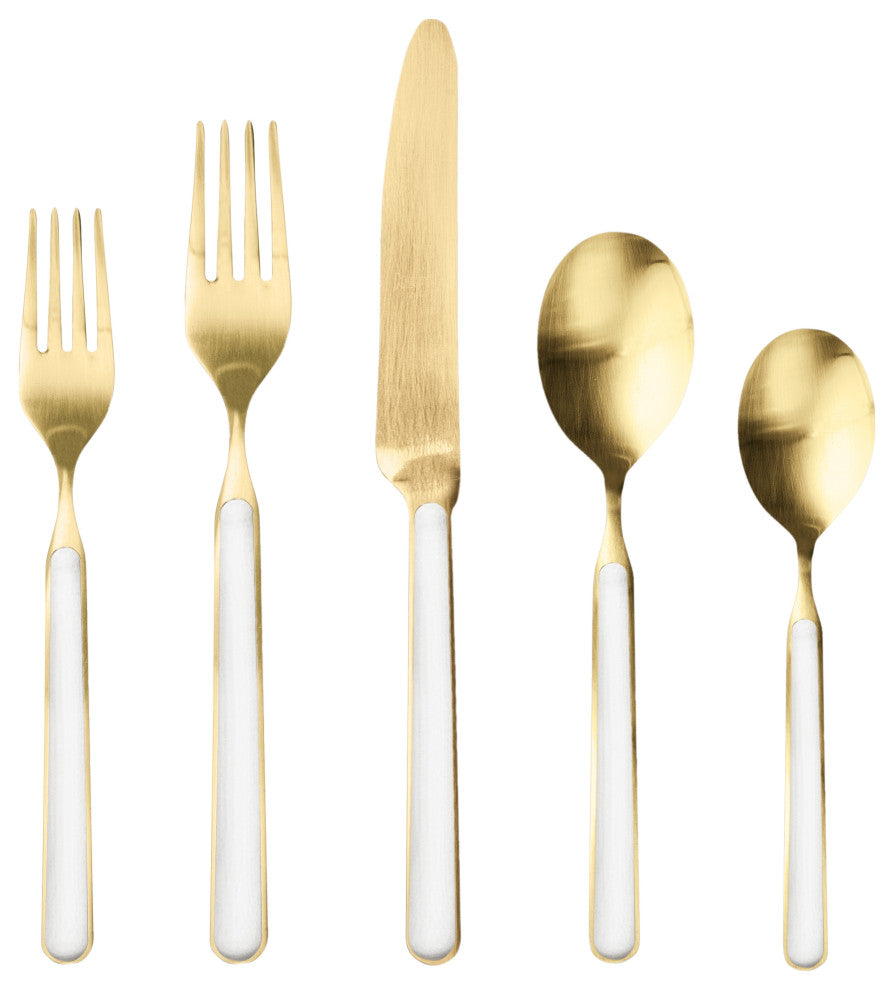Fantasia Ice Gold Flatware, Porcelain, 5-Piece Set