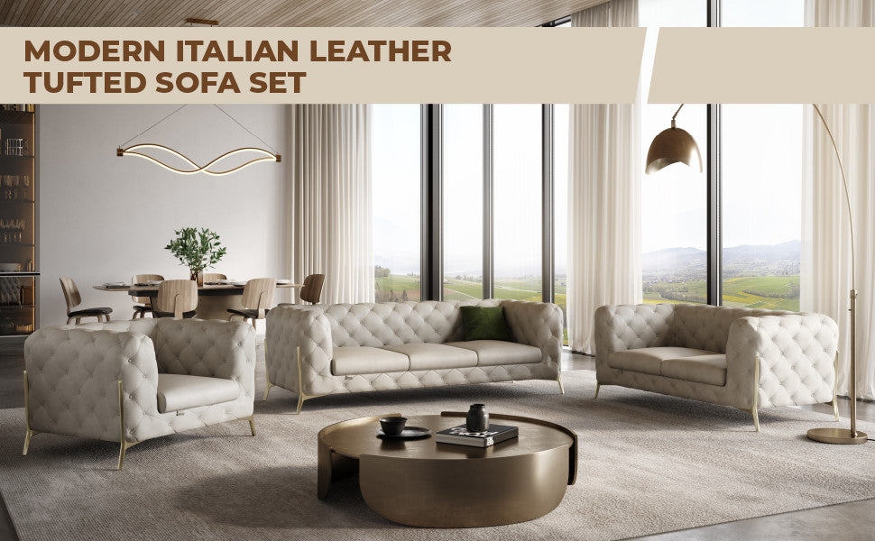 Angelica Italian Leather 2 Chair Set
