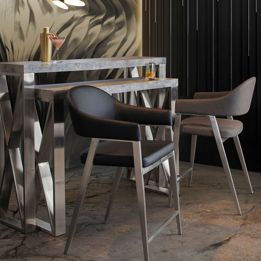 Adele 2 Counter Height Chairs, Black