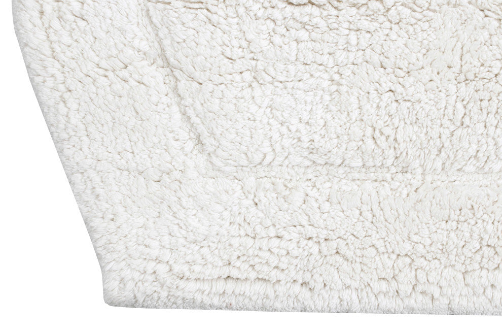 Waterford Collection Tufted Non-Slip Bath Rug, 2 Piece Set, Ivory