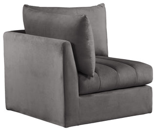 Jacob Velvet Upholstered Modular Corner Chair, Grey